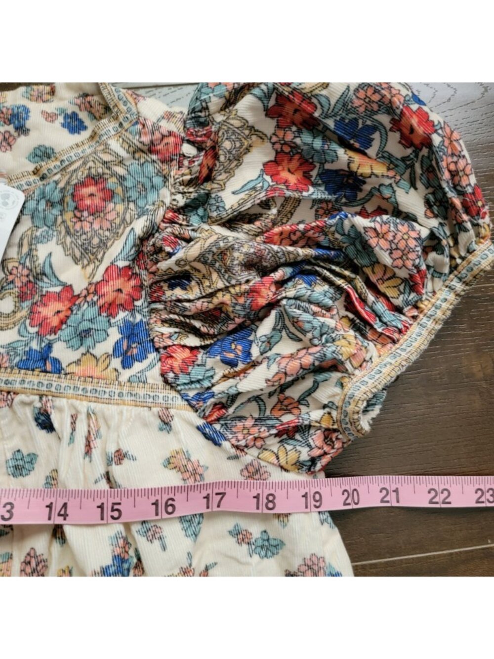 Free People Botanical Blossom Midi Dress Prairie Boho Vintage Retro Womens XS - Picture 6 of 7